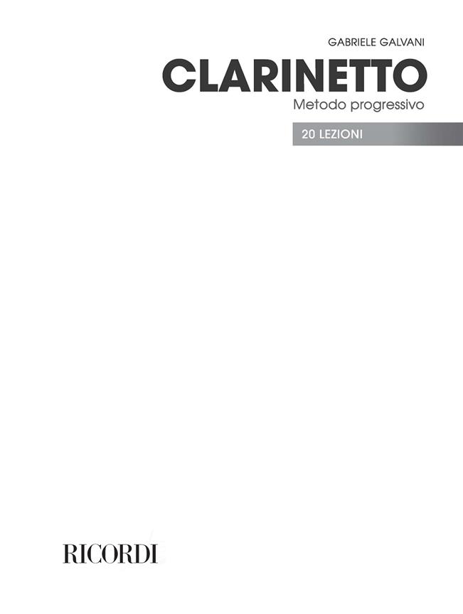 Clarinetto - Metodo progressivo in 20 lezioni - con CD - cvičení pro klarinet